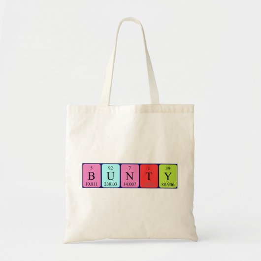 Bunty periodieke lijstnaam canvas tas (Voorkant)