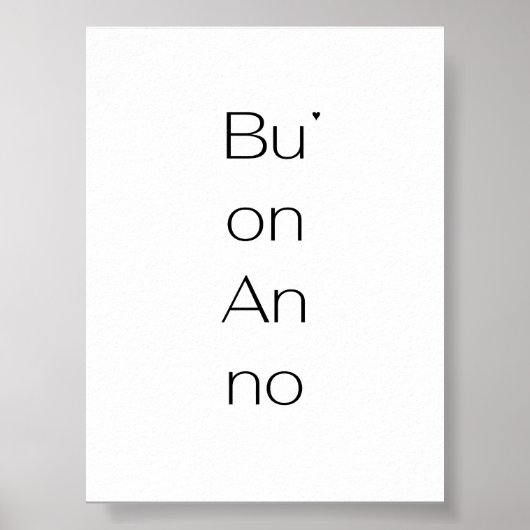 Buon Anno - minimalistic typography poster (Devant)