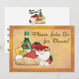 Buon Appetito Italy Food Wine Dinner Invitation Kaart