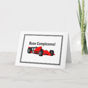 Buon Compleanno auto da corsa Kaart