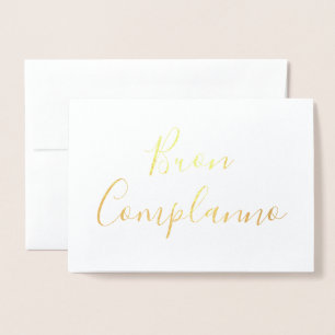 Buon Compleanno Calligrafie Gold Foil-kaart Folie Kaarten