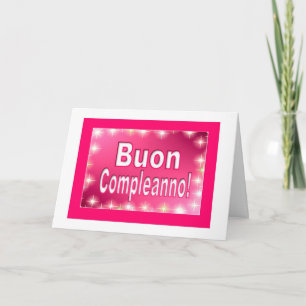 Buon Compleanno - Gelukkige verjaardag in het Ital Kaart
