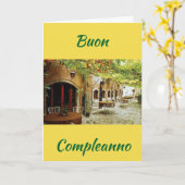 "BUON COMPLEANNO" ****ITALIAANS*** ZELDAG KAART (Gele Bloem)