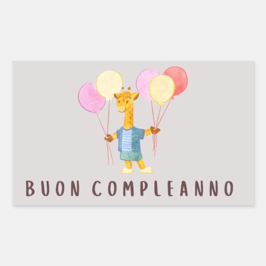 Buon complementanno, Italiaans gefeliciteerd jaar Rechthoekige Sticker (Voorkant)