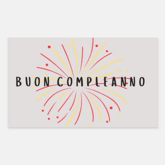Buon complementanno, Italiaans gefeliciteerd jaar Rechthoekige Sticker (Voorkant)