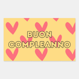 Buon complementanno, Italiaans gefeliciteerd jaar Rechthoekige Sticker