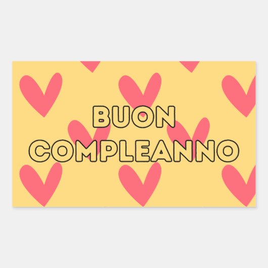 Buon complementanno, Italiaans gefeliciteerd jaar Rechthoekige Sticker (Voorkant)