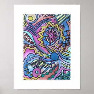 Buon Giorno-Handgeschilderde Abstracte Kunst Poster
