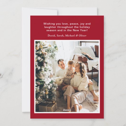 Buon Natale 4 Photo Flat Holiday Card Feestdagenkaart (Achterkant)