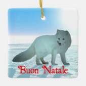 Buon Natale - Arctic Fox Keramisch Ornament (Voorkant)
