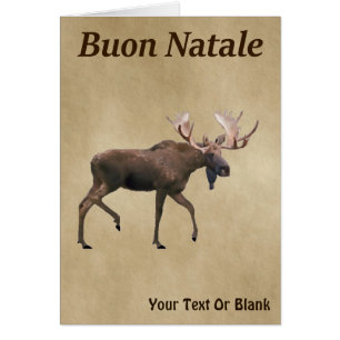 Buon Natale - Bull Moose op oud papier