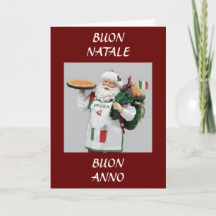 BUON NATALE / BUON ANNO ITALIAN SANTA FEESTDAGEN KAART