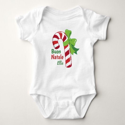 Buon Natale Candy Cane Babu Bodysuit (Voorkant)