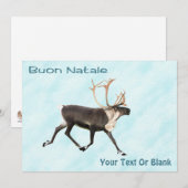 Buon Natale - Cariou (rendier) op sneeuw (Voorkant / Achterkant)