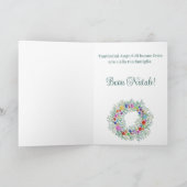 Buon Natale, carte de couronne de Noël italienne (Intérieur)