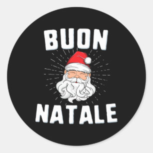 Buon natale christmasitaly italiaanse santa babbo ronde sticker