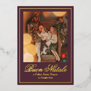 Buon Natale e Felice Anno Nuovo Script Foto Folie Feestdagenkaart