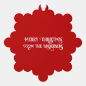 Buon Natale Eenvoudig Rood Label Ornament Kaart (Achterkant)