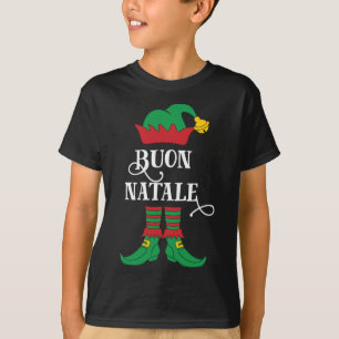 Buon Natale Elf Italiaans kerstkunstschilderij Ill T-shirt