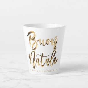 Buon Natale Faux Gold Script Italiaans Kerstmis Latte Mok