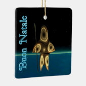 Buon Natale - Fractal Inuit Hunter Keramisch Ornament (Rechts)