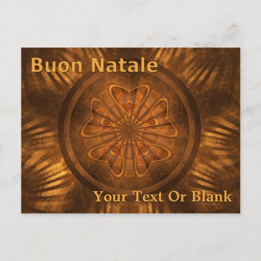 Buon Natale - Fractal Wood Carving Briefkaart (Voorkant)