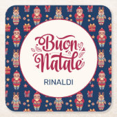 Buon Natale gepersonaliseerd Vierkante Kartonnen Onderzetter (Voorkant)