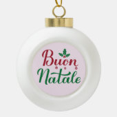 Buon Natale Holiday Keramische Bal Ornament (Voorkant)