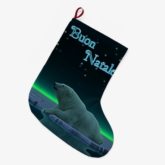 Buon Natale - Ice Edge Polar-Beer Grote Kerstsok (Voorkant (Hangend))