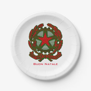Buon Natale Italiaans kerstfeest Papieren Bordje