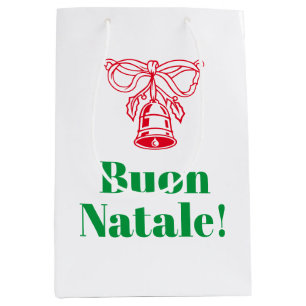 Buon Natale Italiaans Vrolijk Kerstfeest gewoonte Medium Cadeauzakje