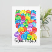 Buon Natale, Italiaanse kerstbubbels, waterverf Kaart (Staand voorkant)