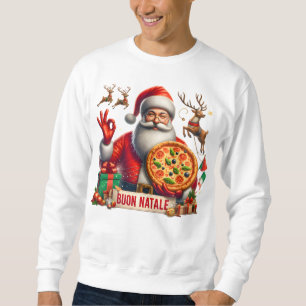 Buon Natale Italiaanse Kerstman met Pizza & Rendie Trui