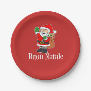 Buon Natale, Italiaanse kerstman (RED) Papieren Bordje