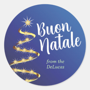 Buon Natale Italiaanse Kerstmis met elke naam Ronde Sticker