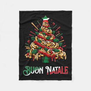 Buon natale italiaanse pasta kerstboom voor Kerstm Fleece Deken
