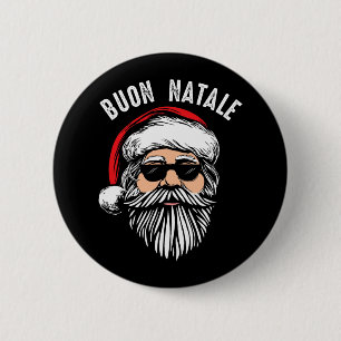 Buon natale italiaanse santa claus babbo grappige  ronde button 5,7 cm