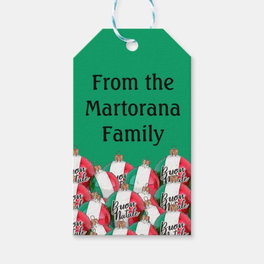 Buon Natale Italiaanse vlag Cadeaulabel (Voorkant)