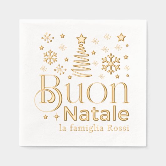 Buon Natale Italian Christmas Party Custom Folie Servetten (Voorkant)
