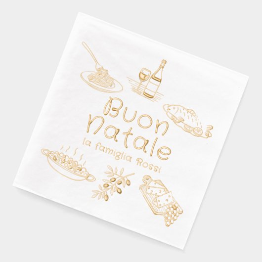 Buon Natale Italian Christmas Party Food Doodles (Gauche)