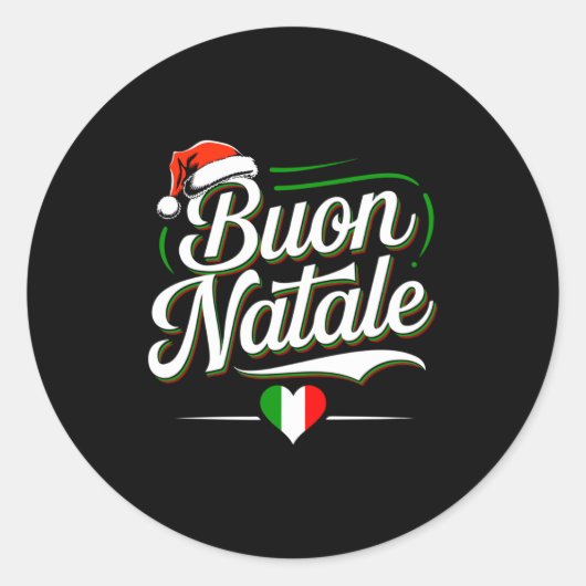 Buon Natale Italian Family Christmas Italy Pride H Ronde Sticker (Voorkant)