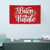 Buon Natale Italian Merry Christmas Spandoek (Beurs)
