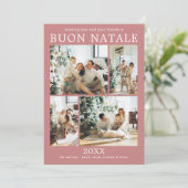 Buon Natale Multi Photo Holiday Kaart (Staand voorkant)
