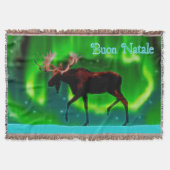 Buon Natale - Northern Lights Moose Deken (Voorkant)