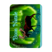 Buon Natale - Northern Lights Moose Magneet (Verticaal)