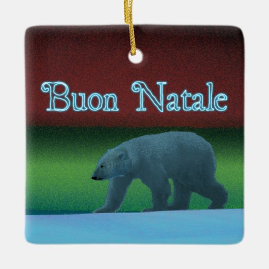 Buon Natale - Polar Lights Polar Beer Keramisch Ornament (Voorkant)