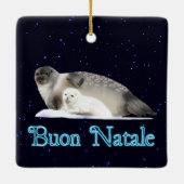 Buon Natale - Ringed zegel Keramisch Ornament (Achterkant)