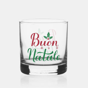 Buon Natale Rode en Groene Kerstmis Whisky Glas