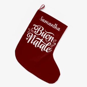 Buon Natale Rode Kerst Italiaans Grote Kerstsok