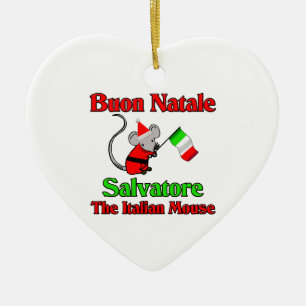 Buon Natale Salvatore De Italiaanse muis Keramisch Ornament
